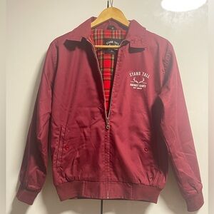 STAND TALL Bomber Red Plaid Jacket size S